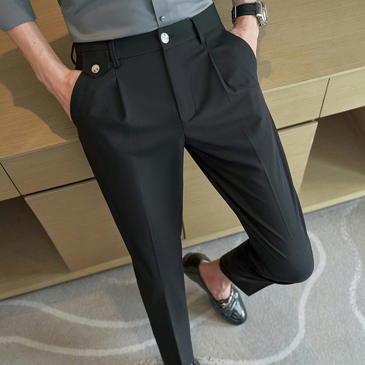 Herren elegante Anzughose mit modernem Schnitt und praktischen Taschen Aliams