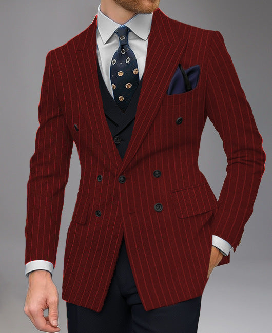 Herren Doppelt gefütterter Businessblazer mit edlem Punktemuster Aliams