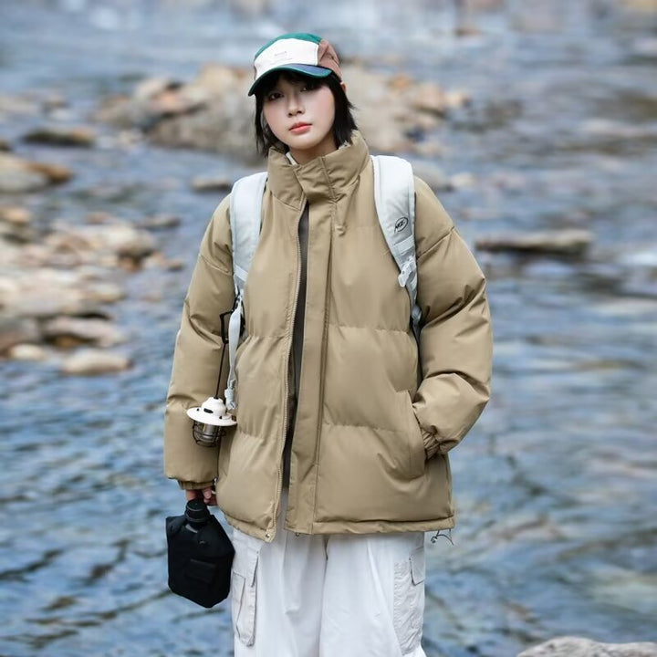 Herren gesteppte Outdoor-Jacke mit hohem Kragen und isolierender Füllung Aliams