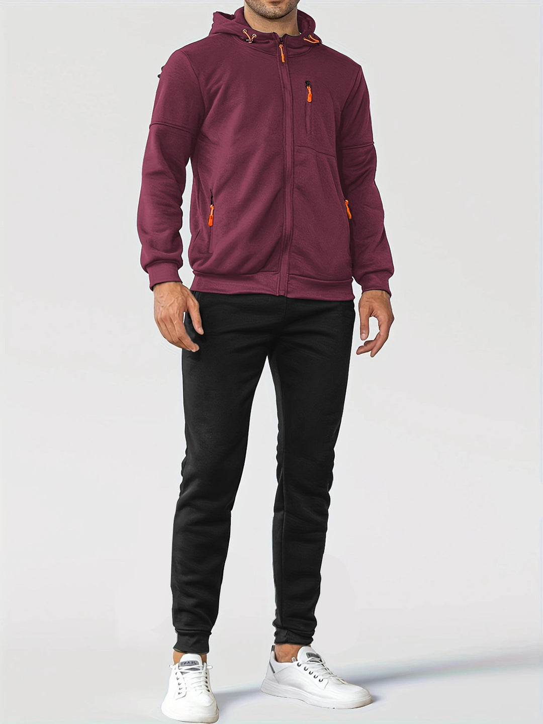 Herren Sportliches Sweatjacken- und Jogginghosen-Set mit funktionalen Taschen Aliams