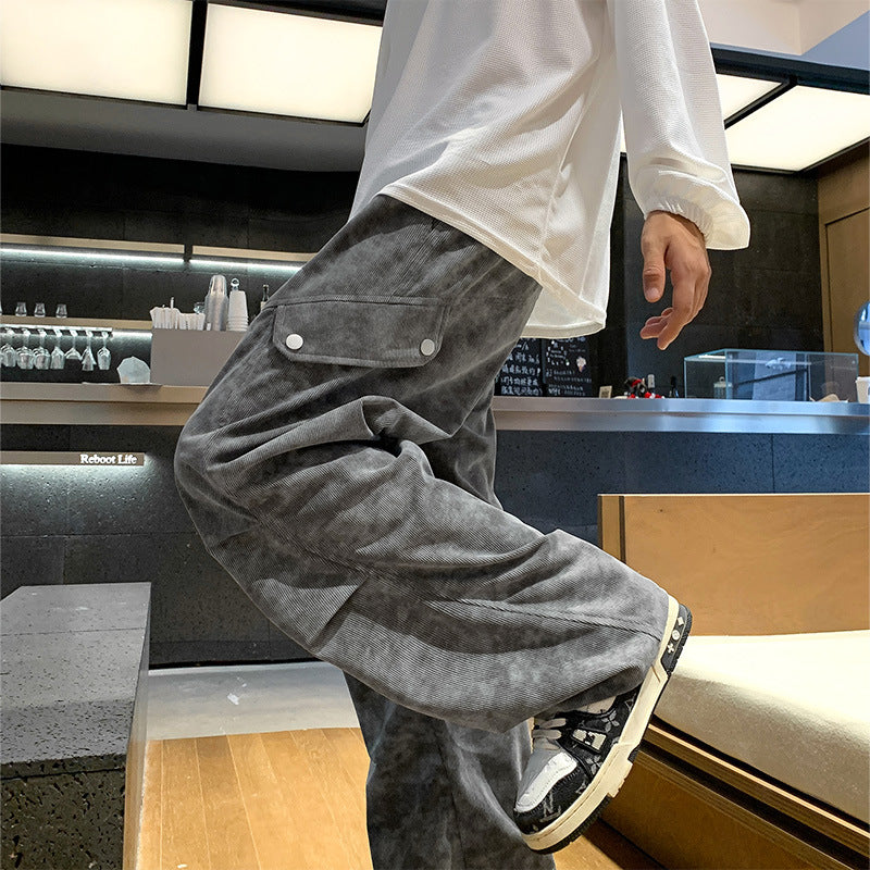 Unisex Weit geschnittene Utility-Hose mit praktischen Taschen Aliams