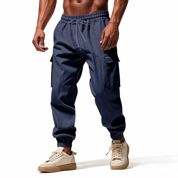 Herren Cargo-Jogginghose mit seitlichen Reißverschlusstaschen und elastischem Bund Aliams