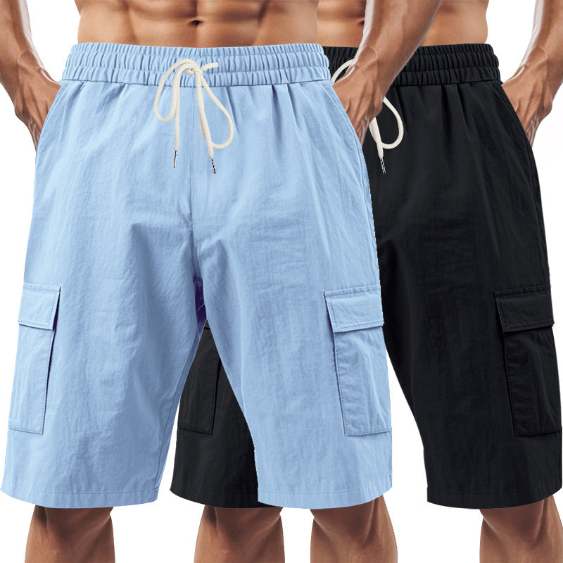 Herren Cargo-Shorts mit elastischem Bund und vielseitigen Taschen Aliams