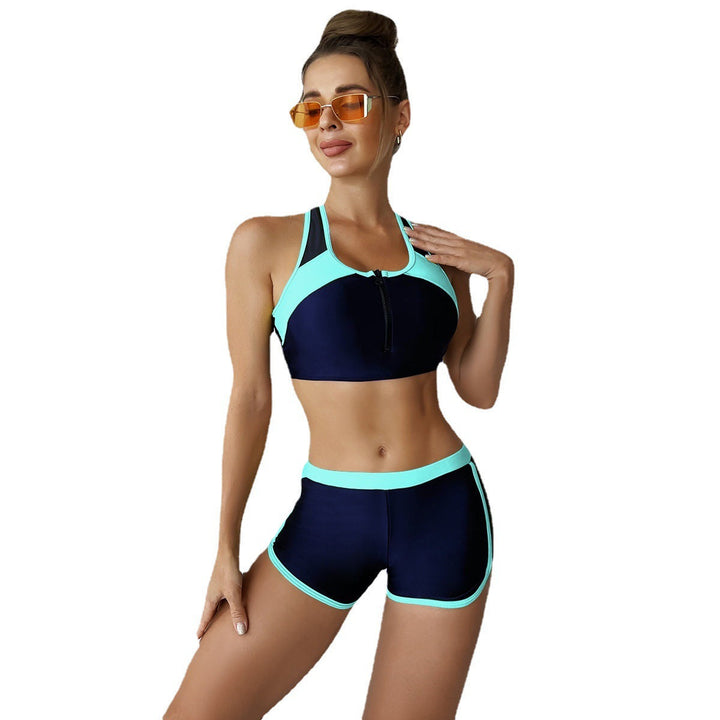 Damen Sport-Bikini-Set mit Funktionellem Reißverschluss und Atmungsaktiven Einsätzen Aliams