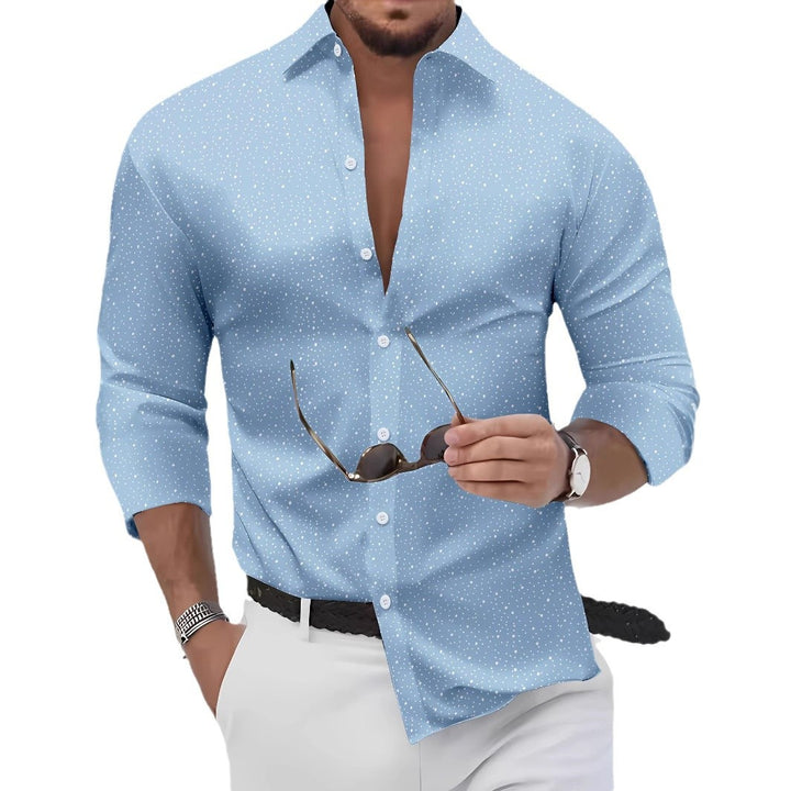 Herren Hemd mit punktiertem Design und modischem Schnitt Aliams