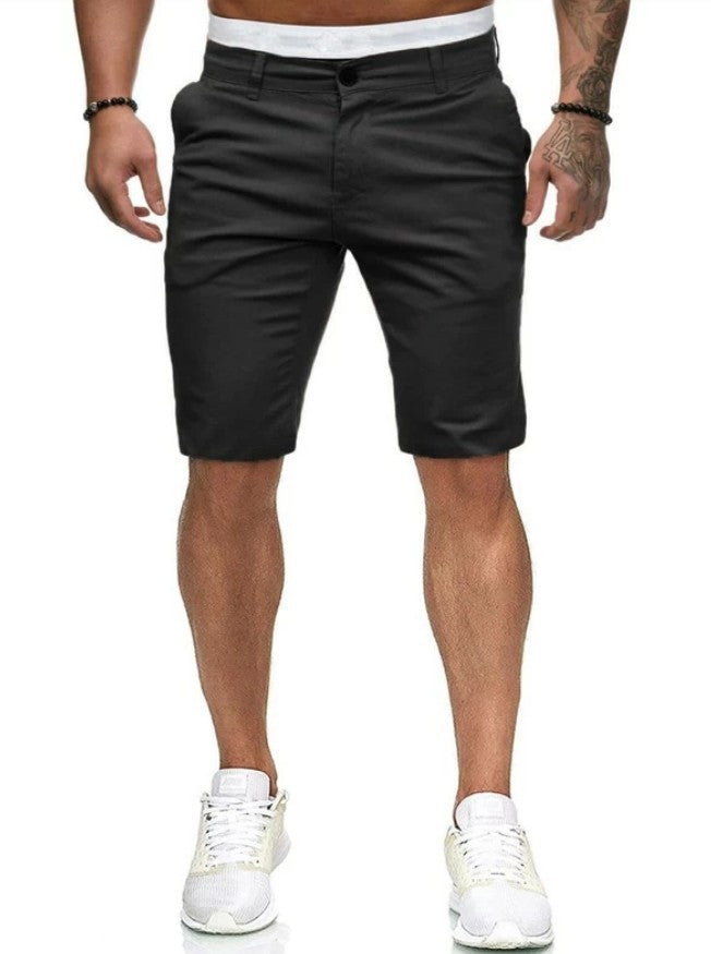 Herren klassische Chino-Shorts mit elastischem Bund und modischem Schnitt Aliams