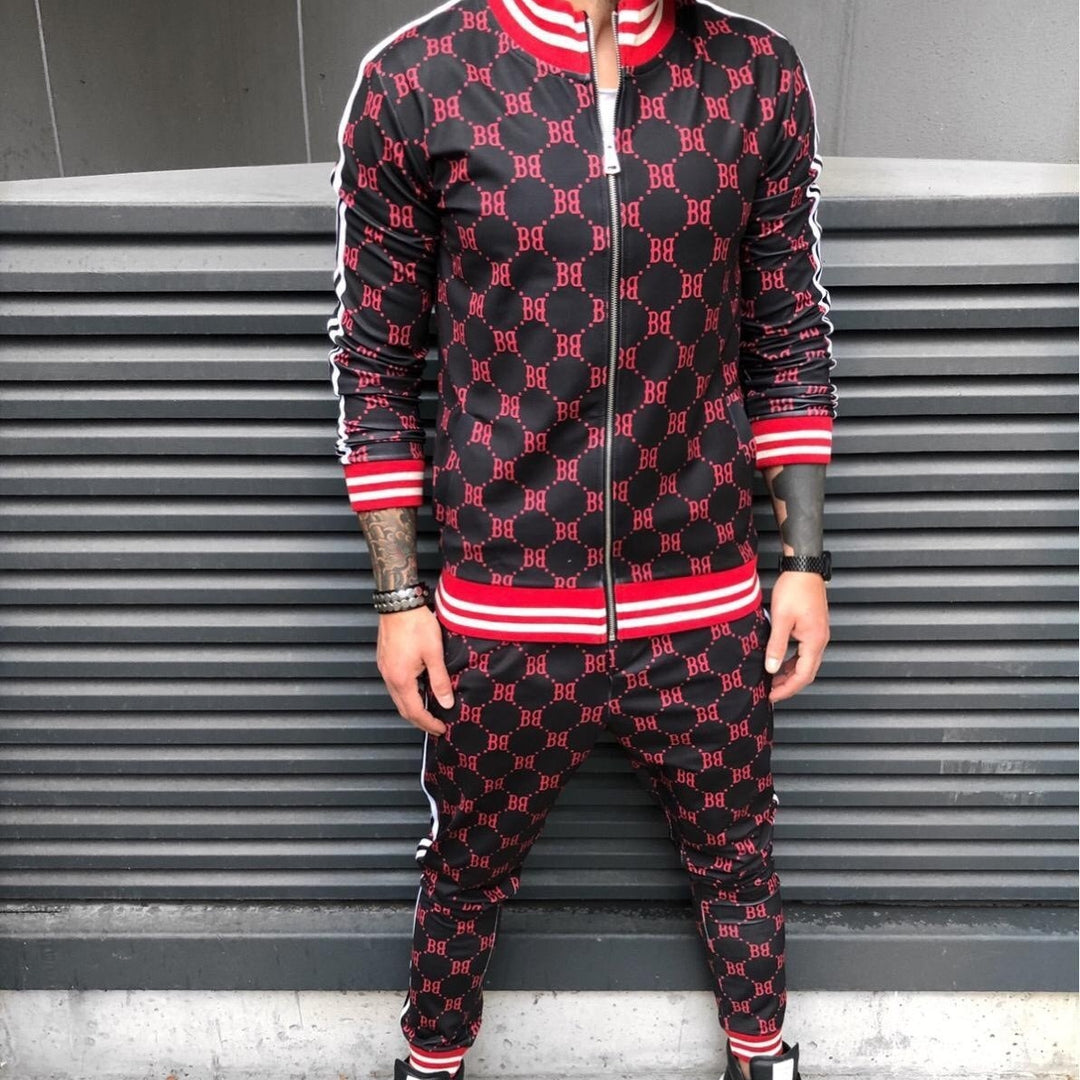 Herren Sportlicher Anzug mit modischem Schriftzug Aliams