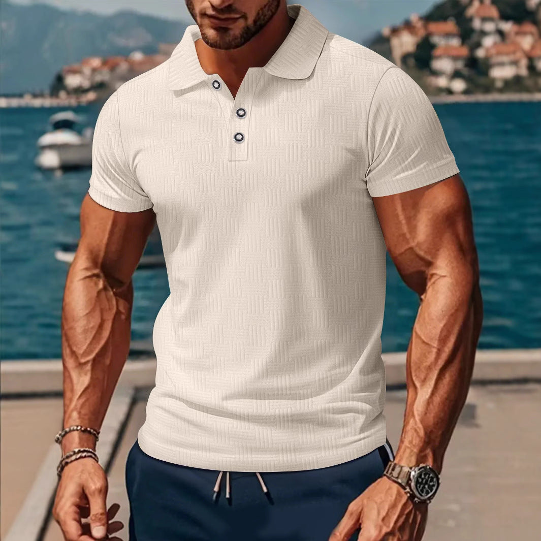 Herren Polohemd mit strukturiertem Design und klassischem Kragen Aliams