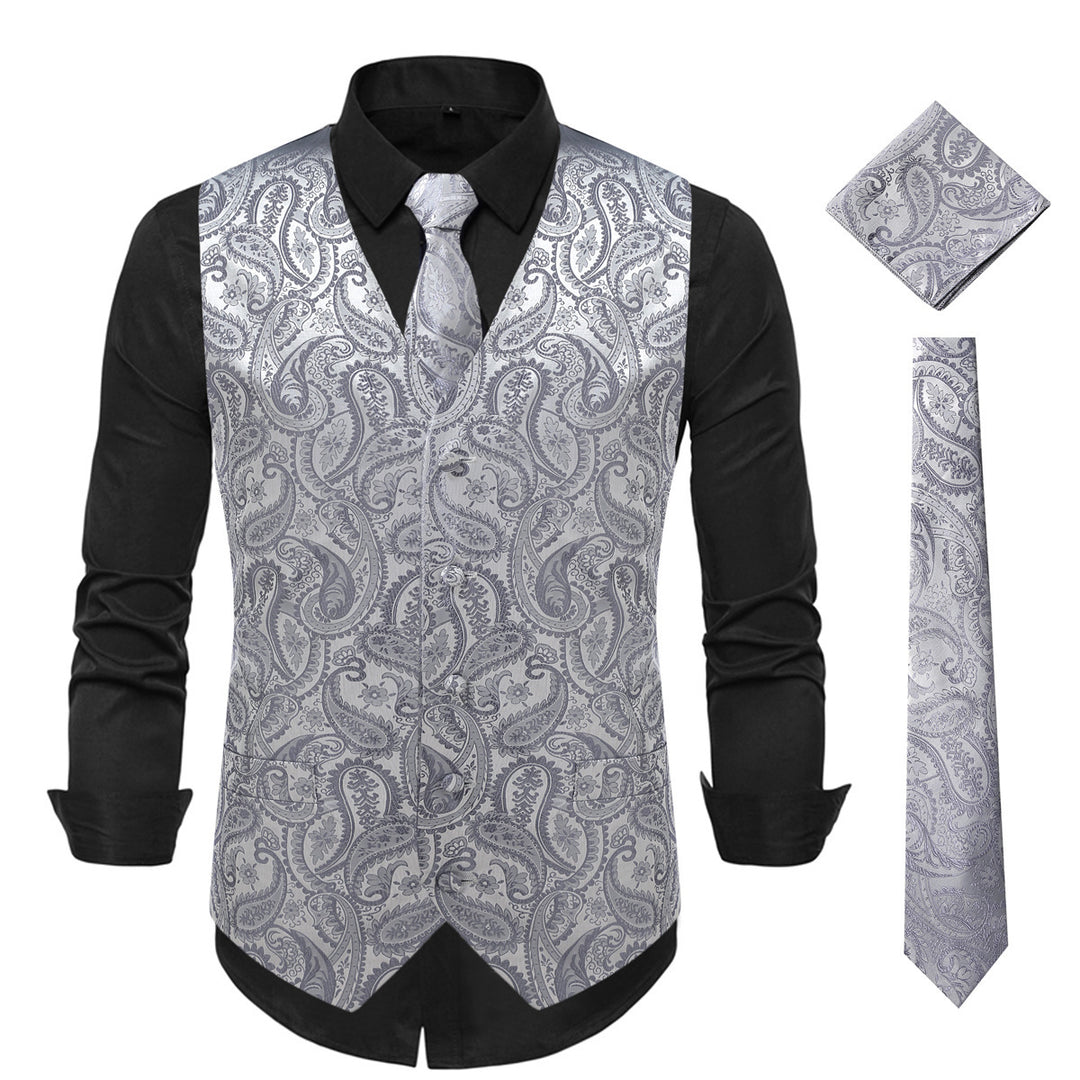 Herren Elegante Weste mit floraler Musterung Aliams