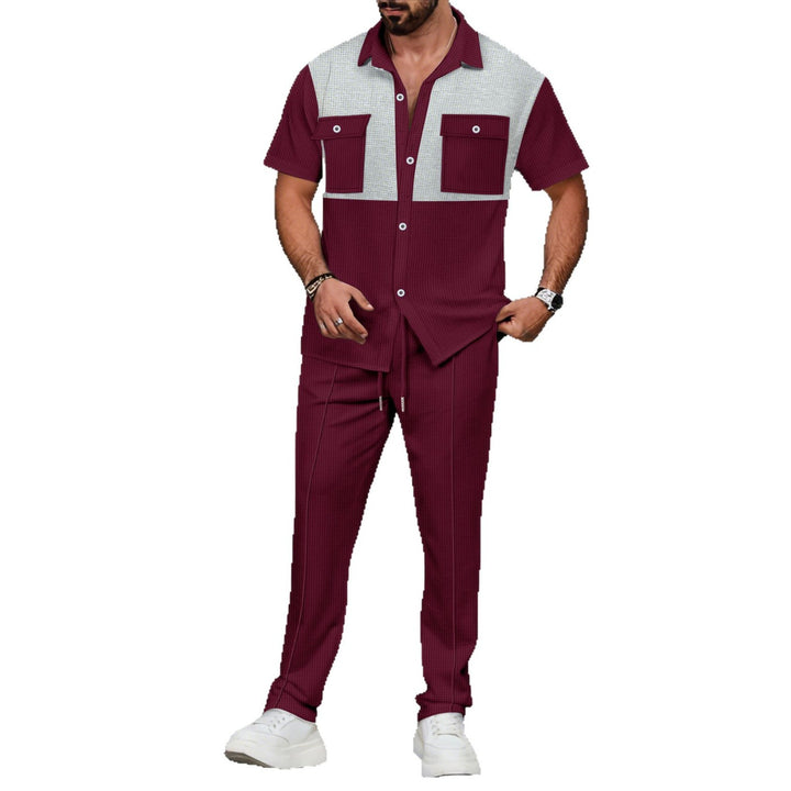 Herren Freizeitanzug mit modernem Blockdesign und praktischen Taschen Aliams