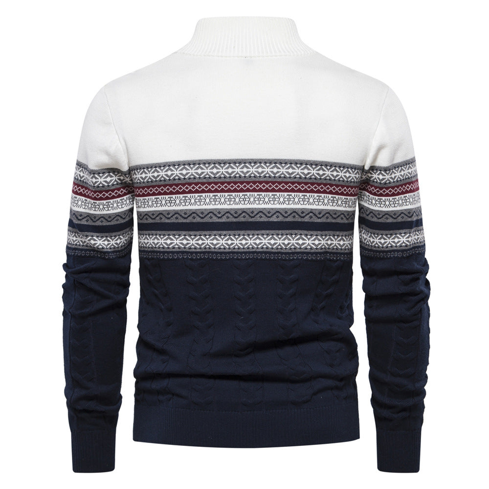 Herren Pullover mit modernem Zipper und attraktiven Farbmustern Aliams