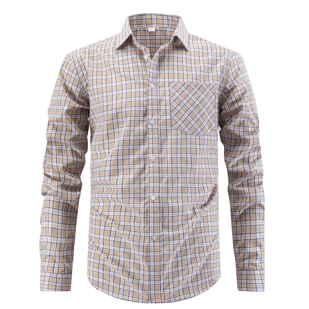 Herren kariertes Button-Down Hemd Aliams