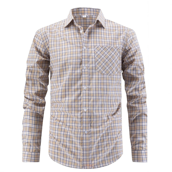 Herren kariertes Button-Down Hemd Aliams