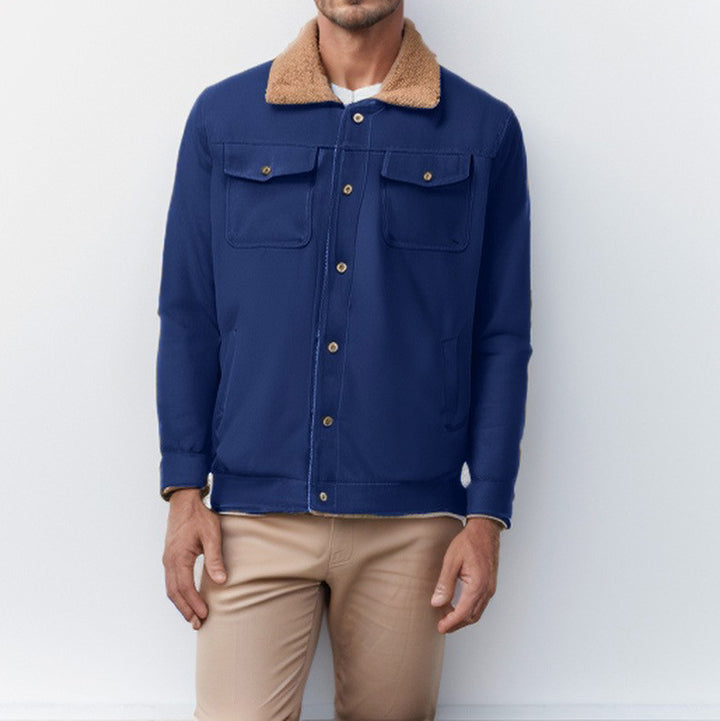 Herren Futuristische Utility-Jacke mit Fleecefutter und praktischen Taschen Aliams