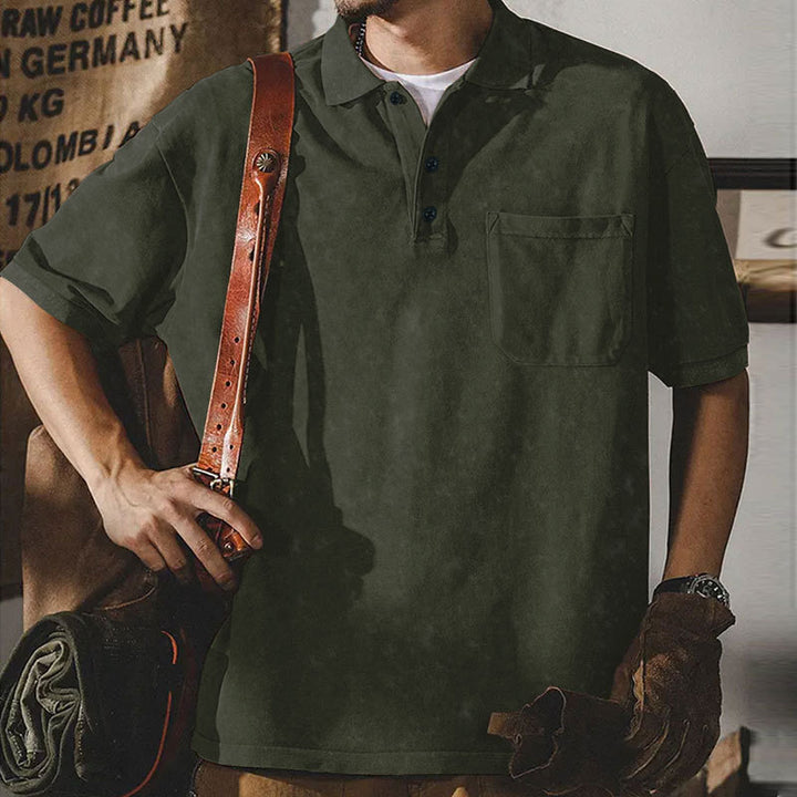 Herren Kurzarm-Polohemd mit praktischer Brusttasche und klassischem Kragen Aliams