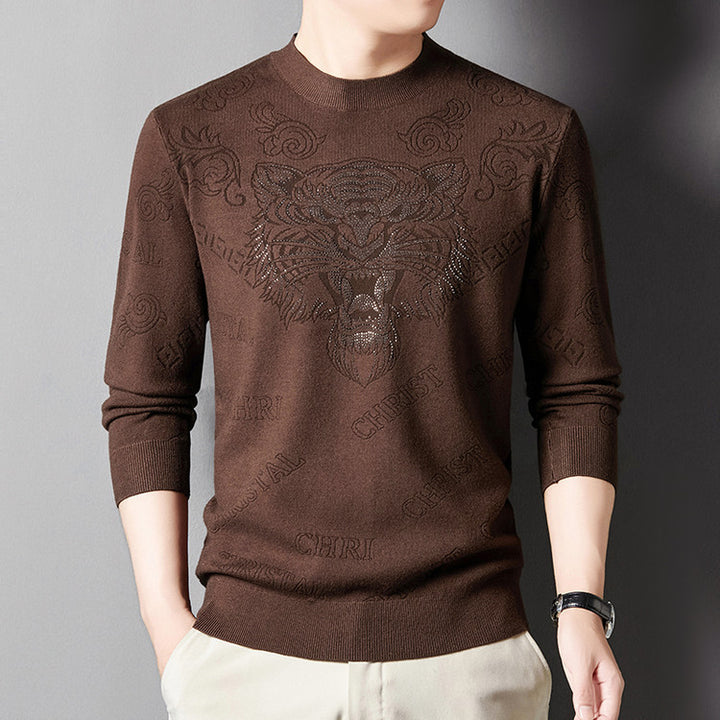 Herren Strickpullover mit einzigartigem Löwenmotiv Aliams