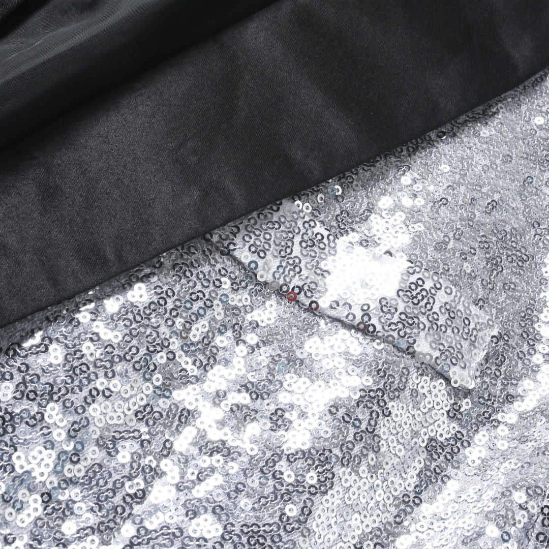 Herren eleganter Pailletten Blazer mit glänzendem Revers Aliams