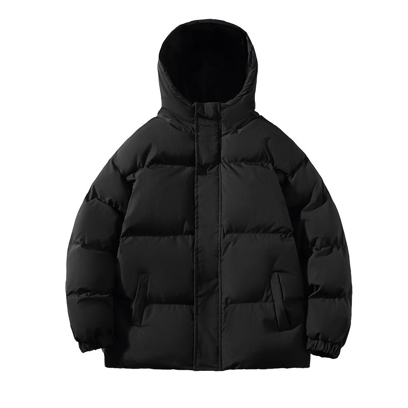 Herren gesteppte Winterjacke mit hohem Kragen und seitlichen Taschen Aliams