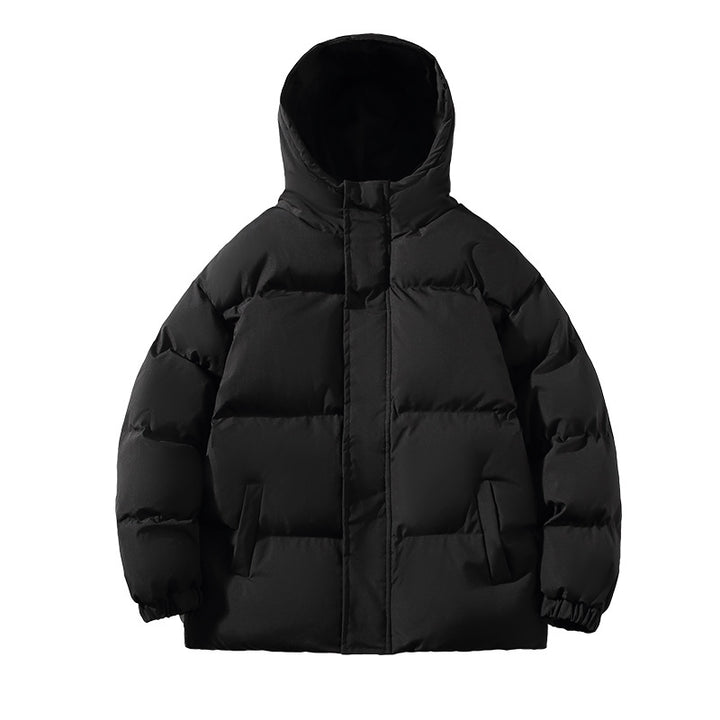 Herren gesteppte Winterjacke mit hohem Kragen und seitlichen Taschen Aliams