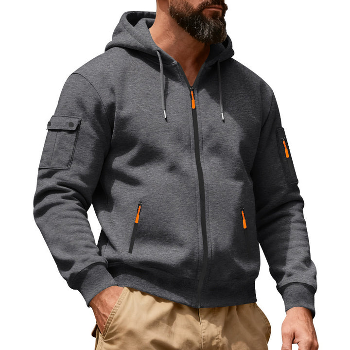 Herren sportlicher Hoodie mit praktischen Reißverschlusstaschen Aliams