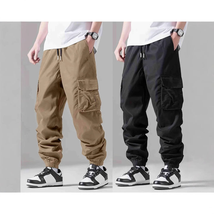 Herren Cargo-Hose mit elastischem Bund und multifunktionalen Taschen Aliams