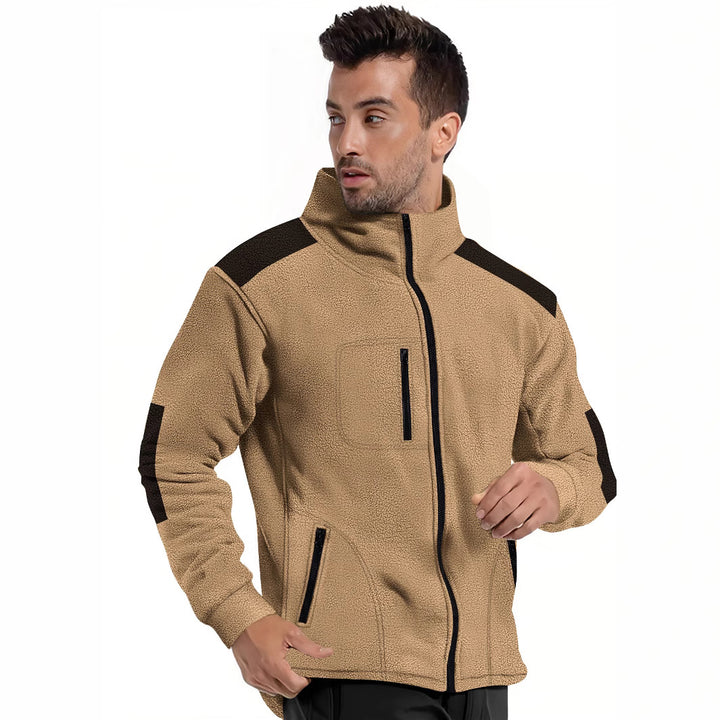 Herren fleecegefütterte Jacke mit modernem Reißverschluss und praktischen Taschen Aliams
