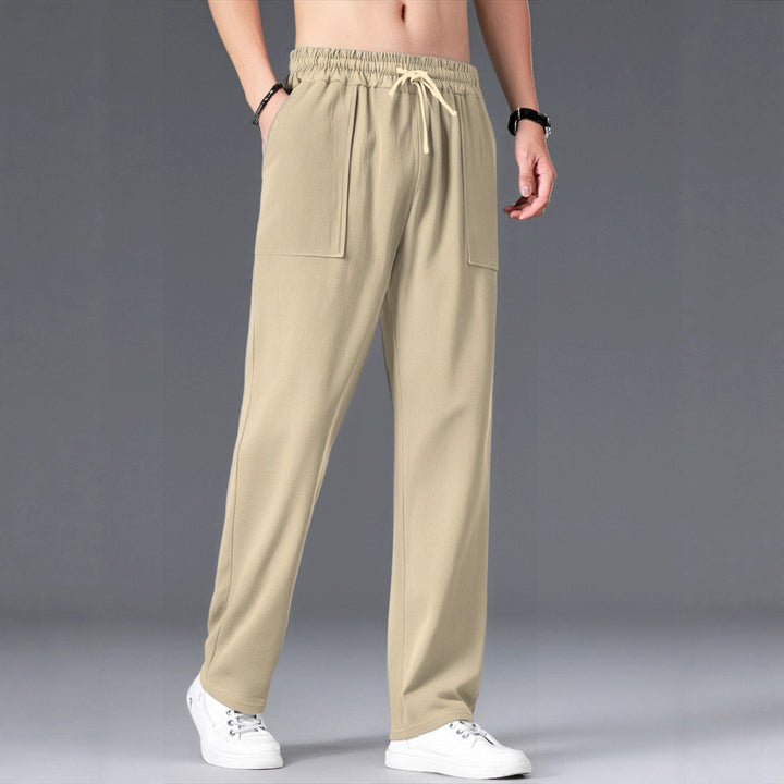 Herren Bequeme Freizeithosen mit elastischem Bund und seitlichen Taschen Aliams