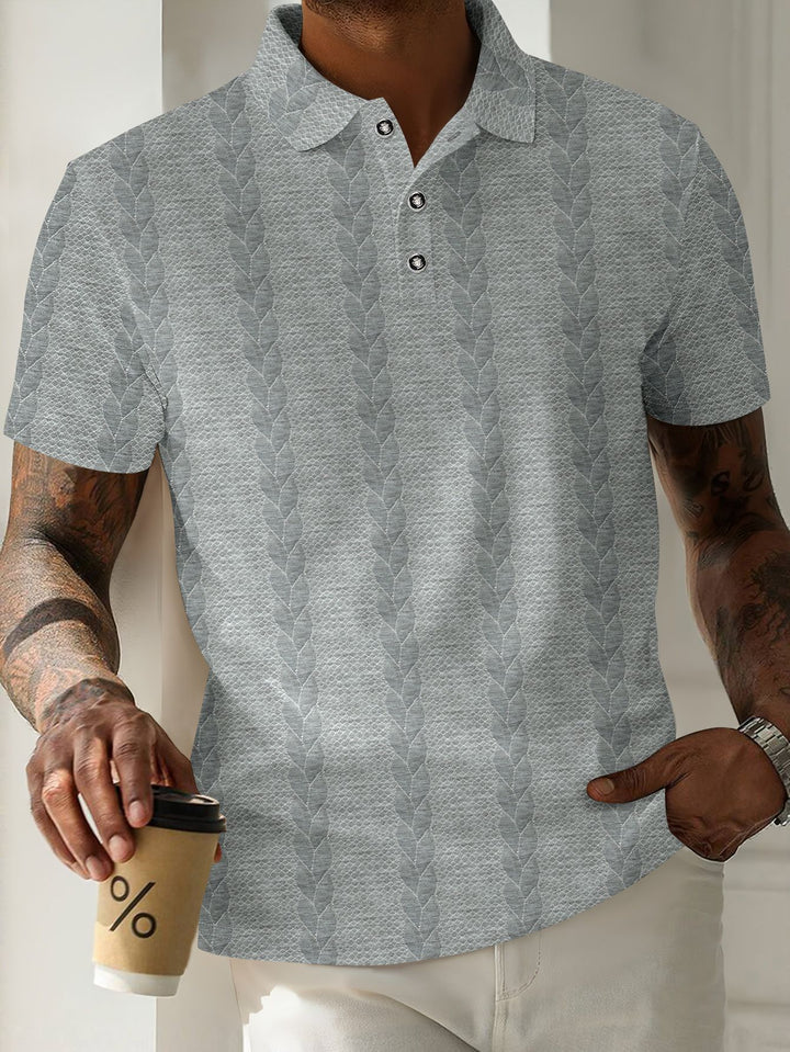 Herren Polohemd mit strukturiertem Design und eleganter Knopfleiste Aliams