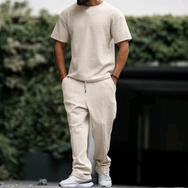 Herren Freizeit-Set aus atmungsaktivem Strukturstoff mit praktischen Taschen Aliams