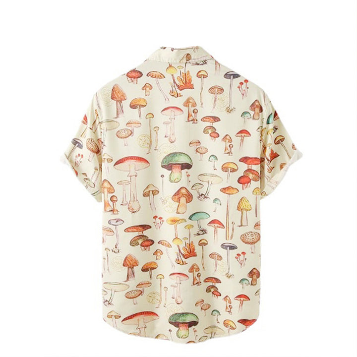 Herren Kurzarmhemd im verspielten Pilzdesign Aliams