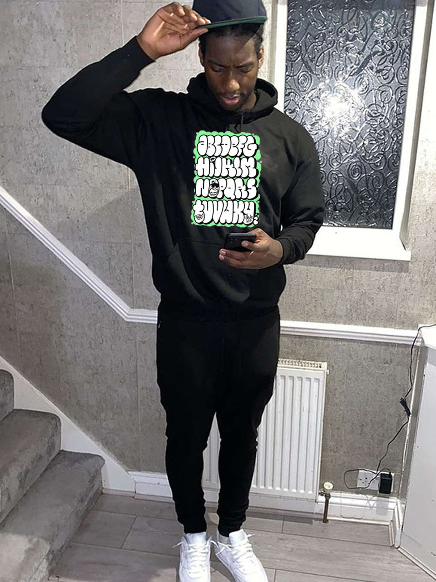 Herren Kapuzenpullover und Jogginghose Set mit auffälligem Grafiken Aliams