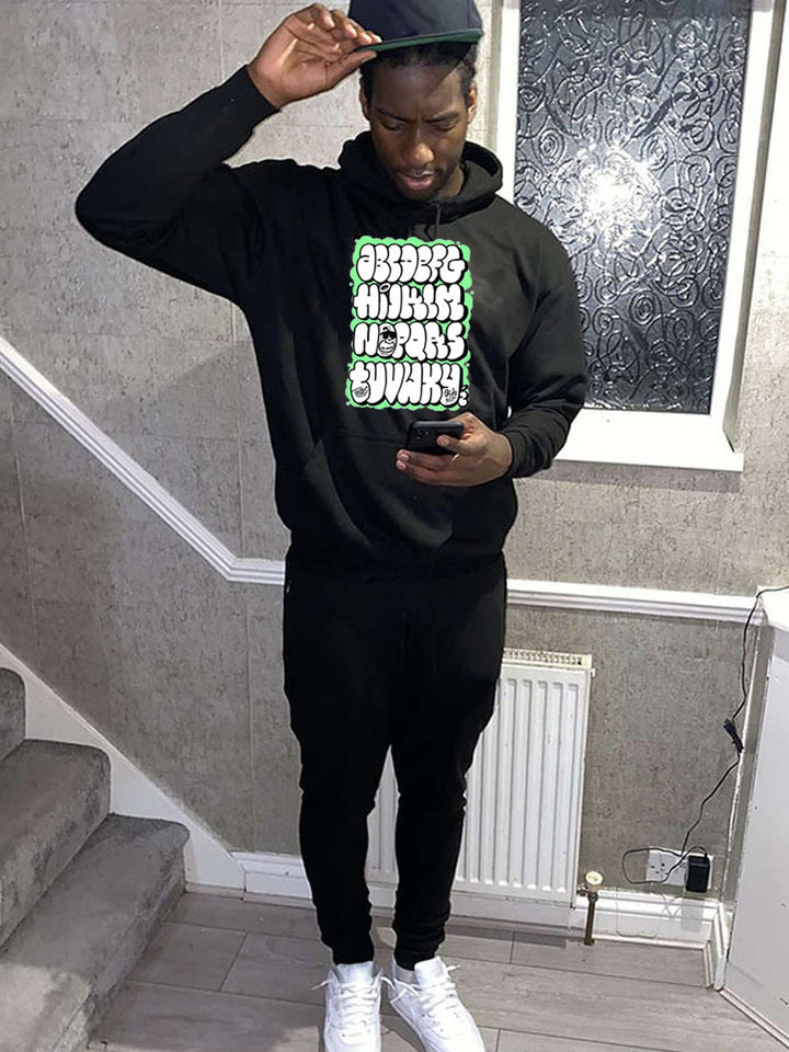 Herren Kapuzenpullover und Jogginghose Set mit auffälligem Grafiken Aliams