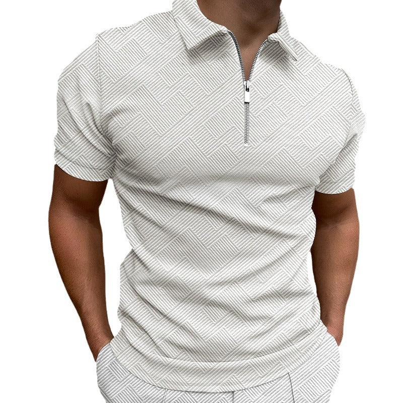 Herren sportliches Polo-Shirt mit Reißverschluss Aliams