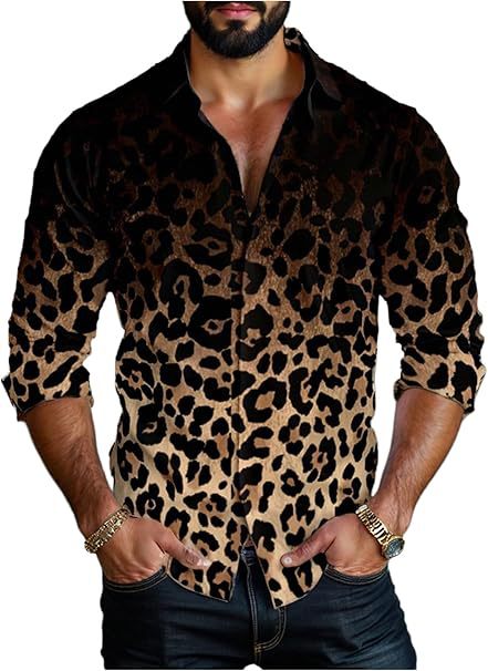 Herren Hemd mit extravagantem Leopardenmuster Aliams