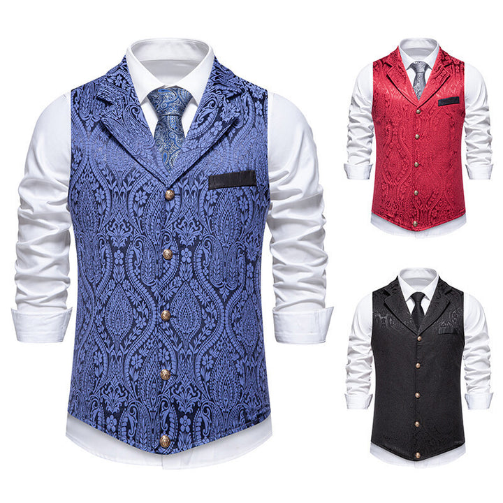 Herren elegante Weste mit aufwendigem Muster und hochwertigem Stoff Aliams