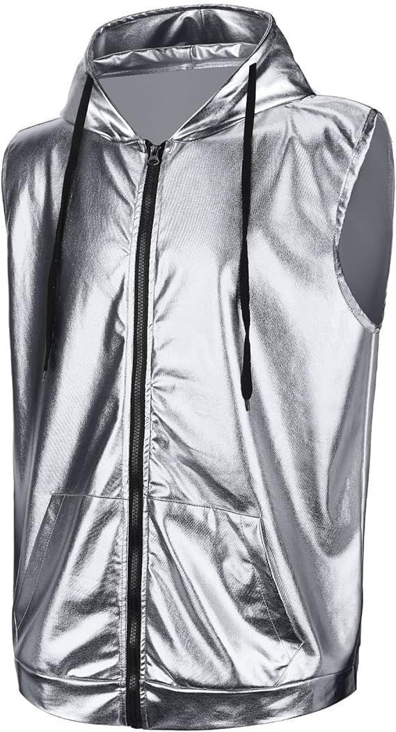 Herren Kapuzenweste mit glänzendem Obermaterial und praktischen Taschen Aliams
