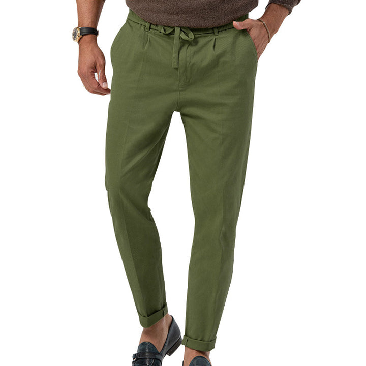 Herren elegante Chino-Hose mit verstellbarem Bund und praktischen Seitentaschen Aliams