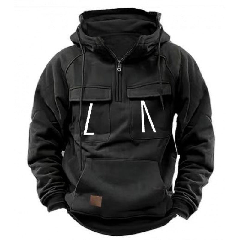 Herren Freizeit Kapuzenpullover mit Taschen und modernem Schnitt Aliams