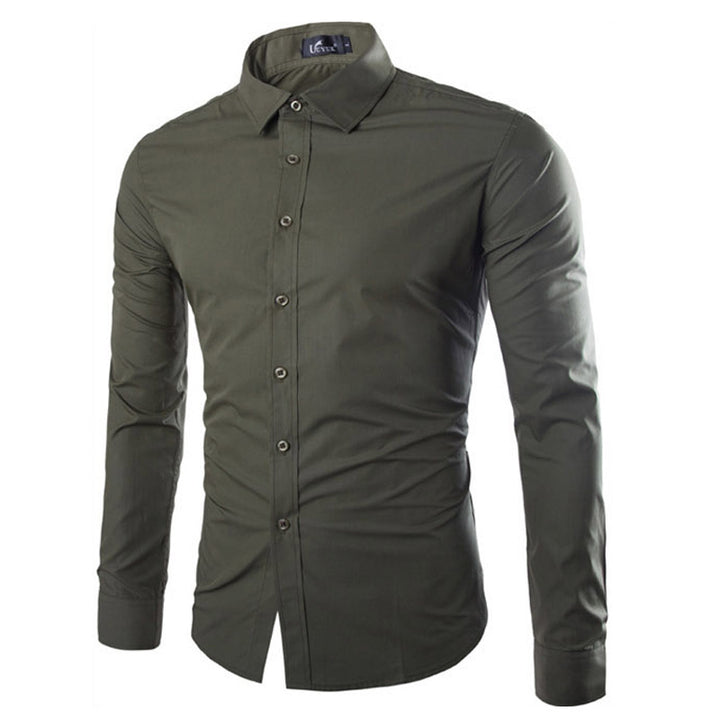 Herren elegante Langarmhemd Aliams