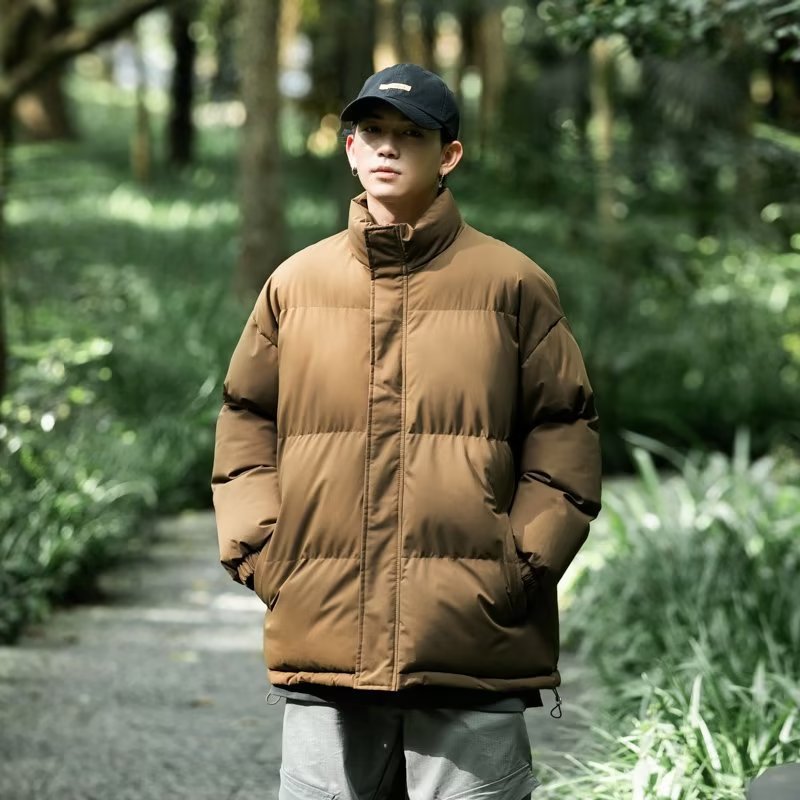 Herren gesteppte Outdoor-Jacke mit hohem Kragen und isolierender Füllung Aliams