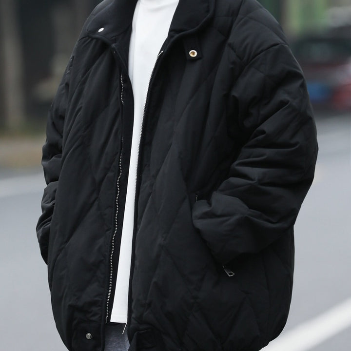 Damen gesteppte Winterjacke mit hohem Kragen und praktischen Taschen Aliams