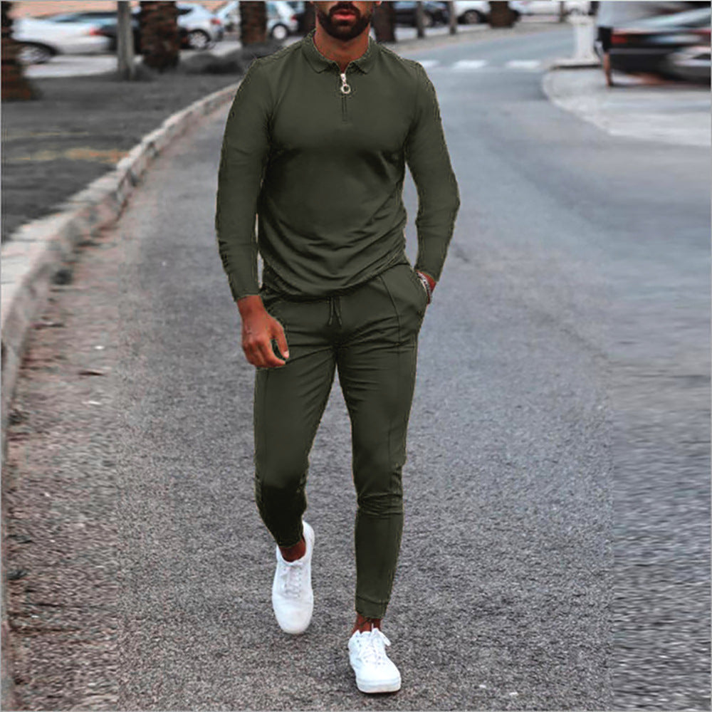 Herren Sportliches Set mit hohem Kragen und praktischen Reißverschlusselementen Aliams