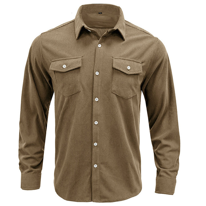 Herren Cordhemd mit aufgesetzten Taschen und modernem Design Aliams