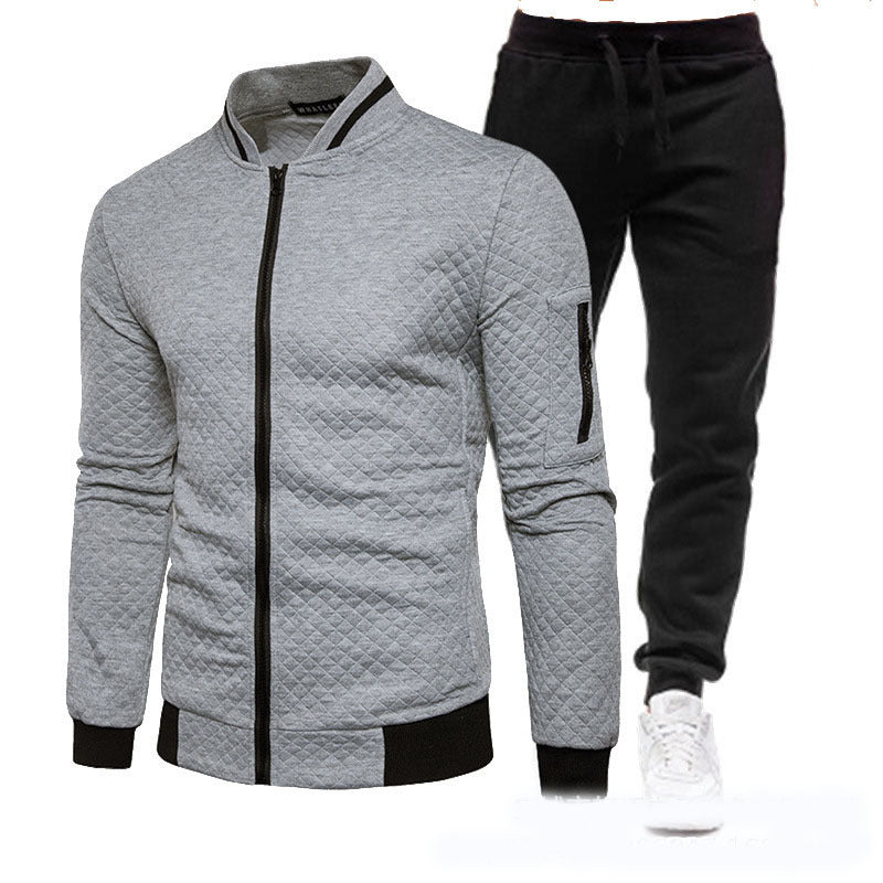 Herren modische Trainingsjacke mit Stehkragen und Sporthose Aliams