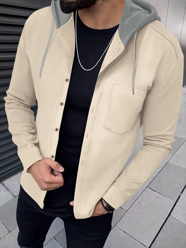 Herren Freizeithemden mit Kapuze und strukturiertem Design Aliams