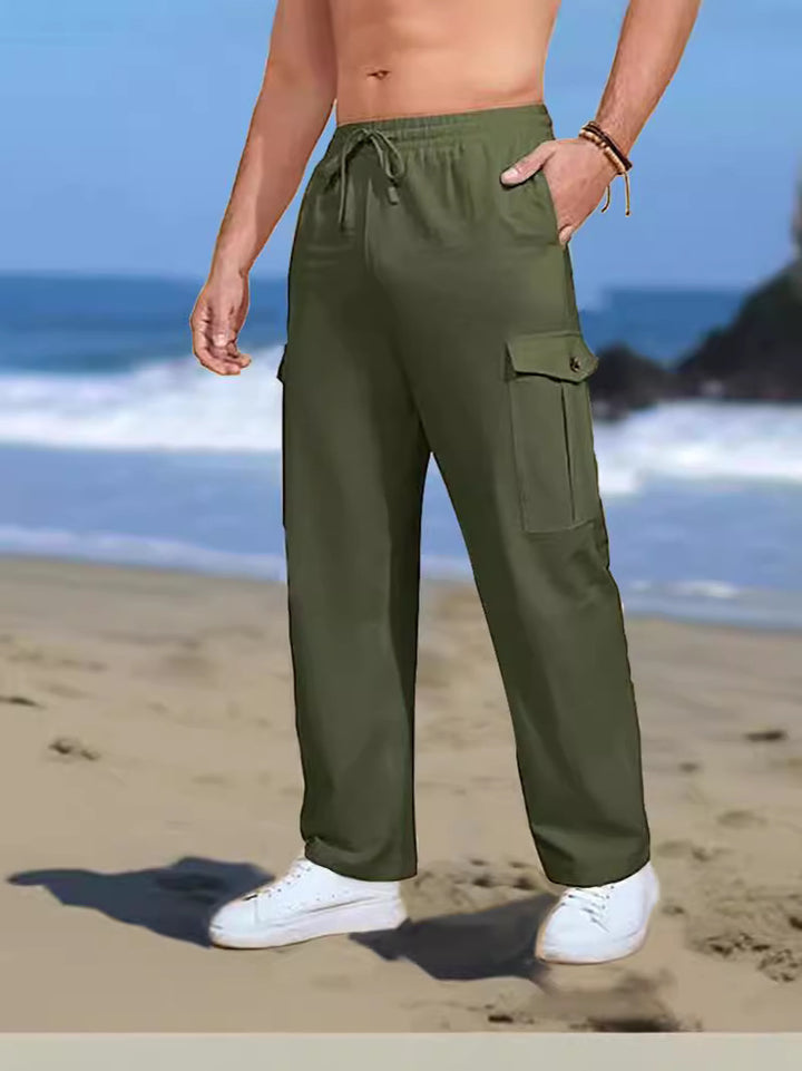 Herren Cargo-Hose mit seitlichen Taschen und verstellbarem Bund Aliams