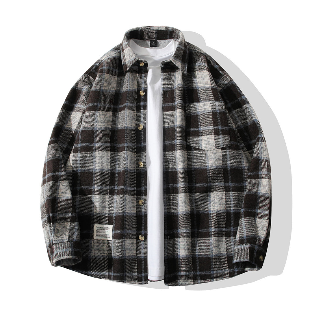 Herren gemütliches Flanellhemd mit Karomuster Aliams