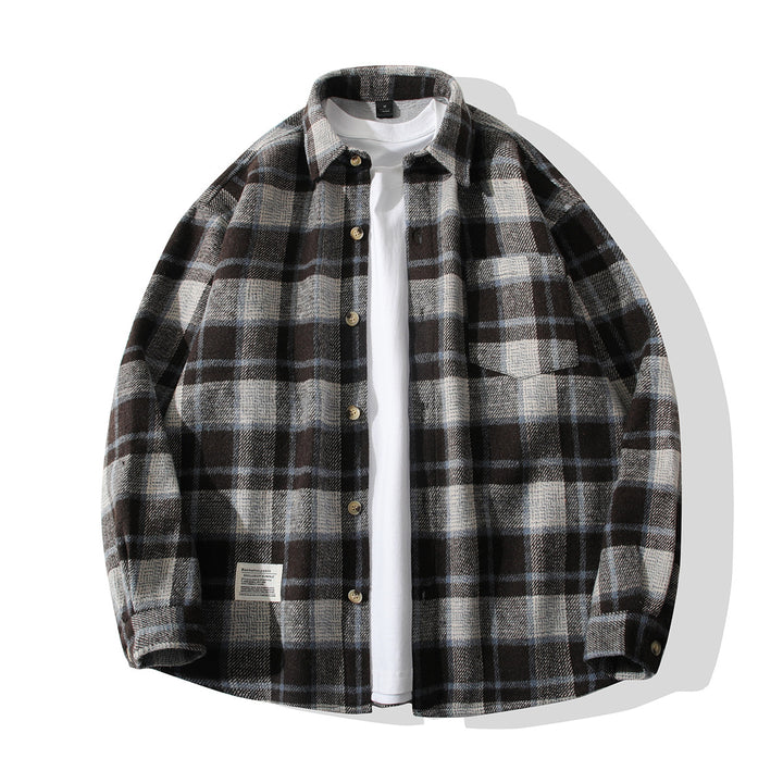 Herren gemütliches Flanellhemd mit Karomuster Aliams