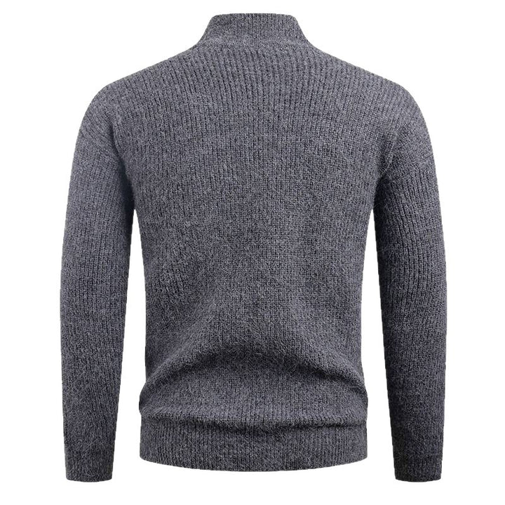 Herren Strickpullover mit hohem Kragen und dekorativem Reißverschluss Aliams
