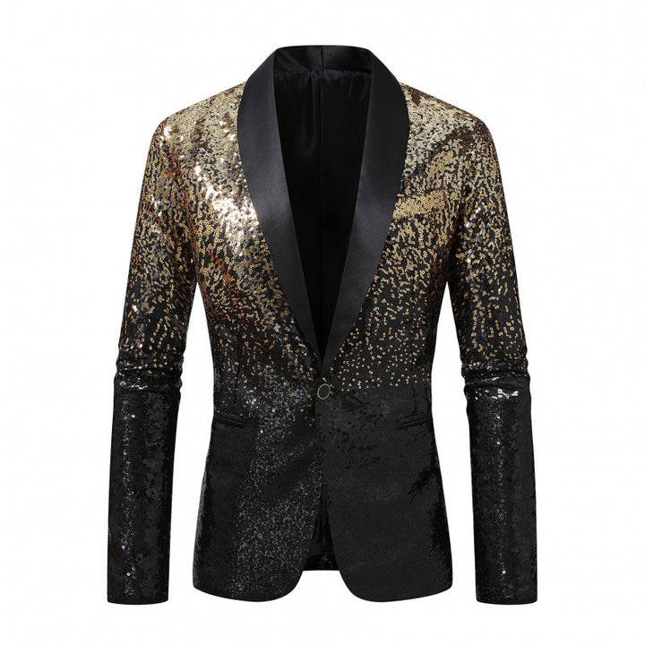 Herren Glitzerblazer im eleganten Schnitt mit schimmerndem Pailletten-Design Aliams